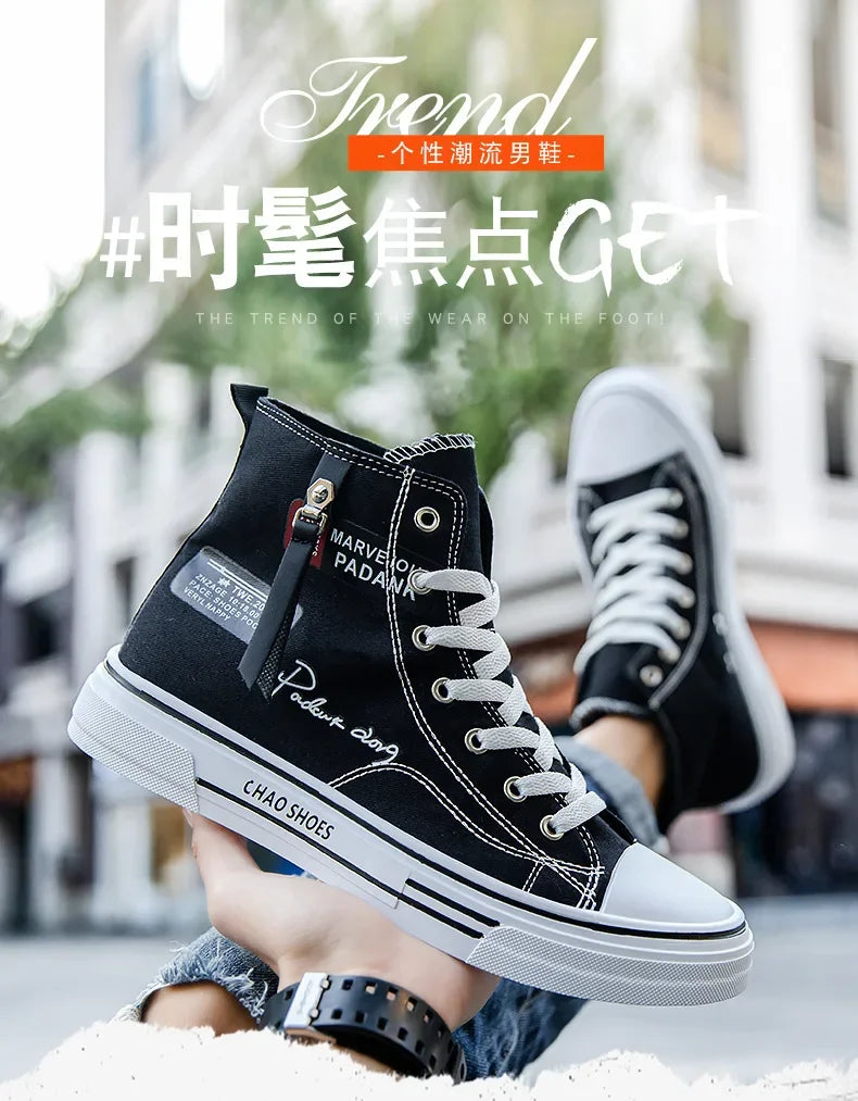 Men Sneakers Men Shoes Vulcanize Canvas Shoes High Top Sport Shoes Casual Breathable Platform Shoes Man Trainers