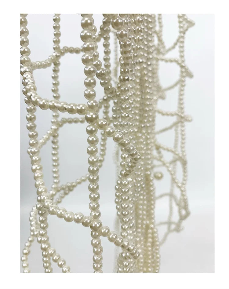 Newest 2025 Designer Hand weave Fashion Women's Long Pearls Beaded Dress