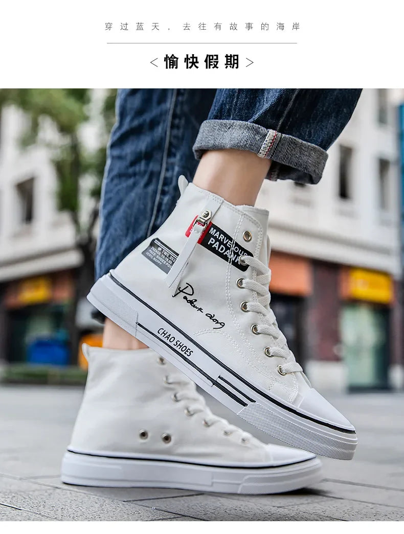 Men Sneakers Men Shoes Vulcanize Canvas Shoes High Top Sport Shoes Casual Breathable Platform Shoes Man Trainers