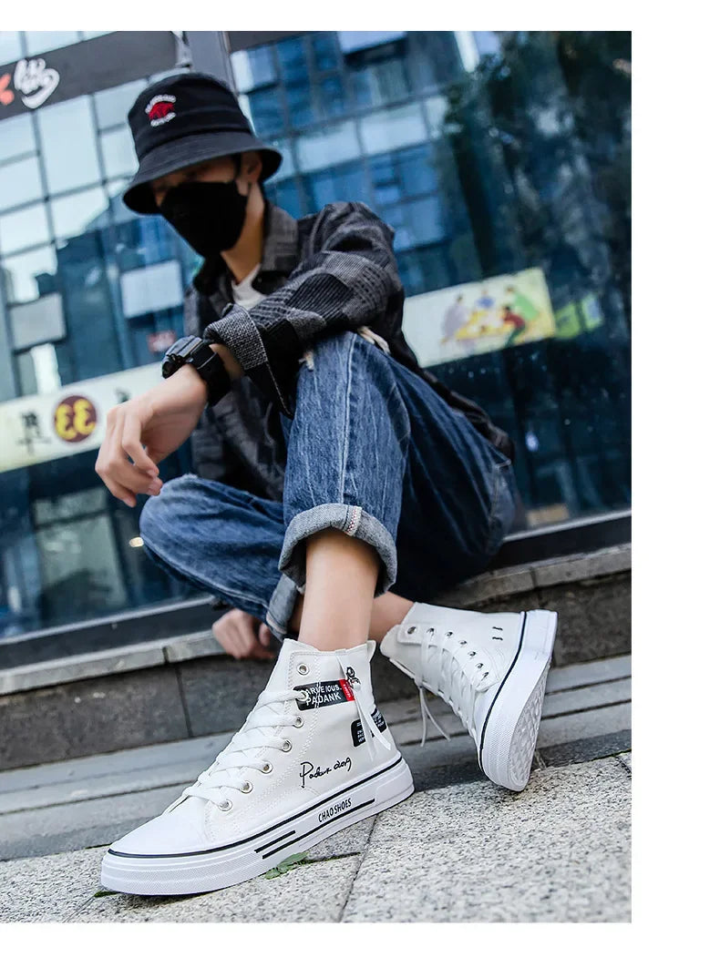 Men Sneakers Men Shoes Vulcanize Canvas Shoes High Top Sport Shoes Casual Breathable Platform Shoes Man Trainers