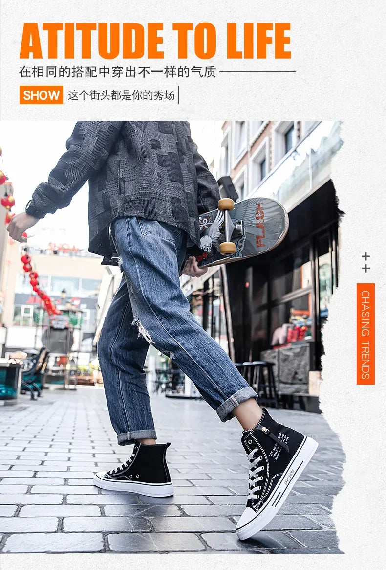 Men Sneakers Men Shoes Vulcanize Canvas Shoes High Top Sport Shoes Casual Breathable Platform Shoes Man Trainers
