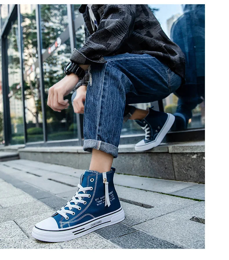 Men Sneakers Men Shoes Vulcanize Canvas Shoes High Top Sport Shoes Casual Breathable Platform Shoes Man Trainers