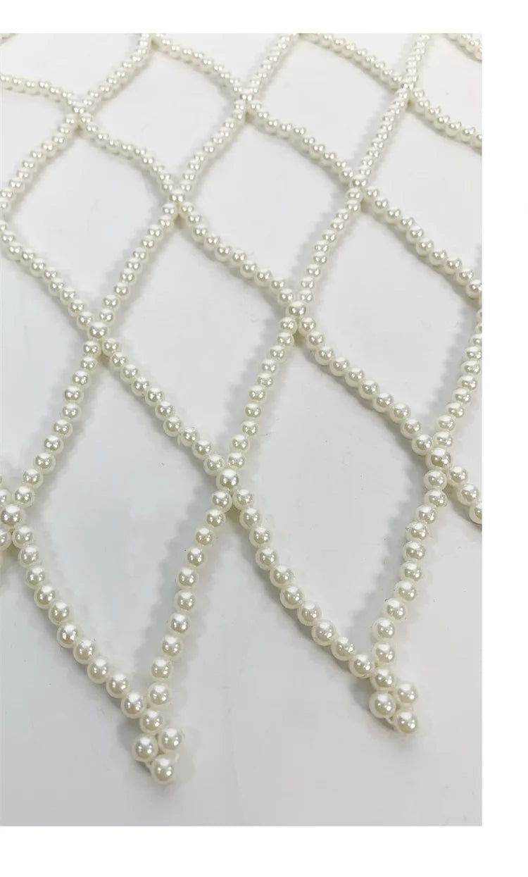 Newest 2025 Designer Hand weave Fashion Women's Long Pearls Beaded Dress
