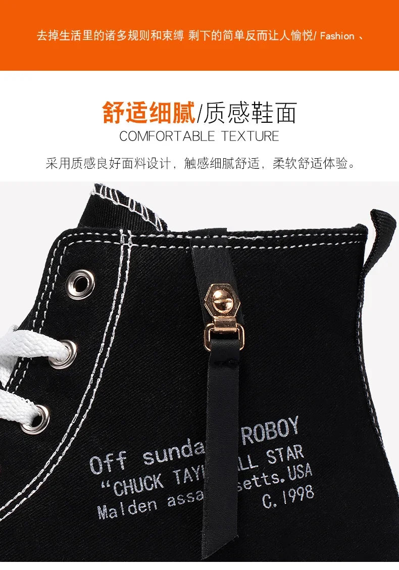Men Sneakers Men Shoes Vulcanize Canvas Shoes High Top Sport Shoes Casual Breathable Platform Shoes Man Trainers