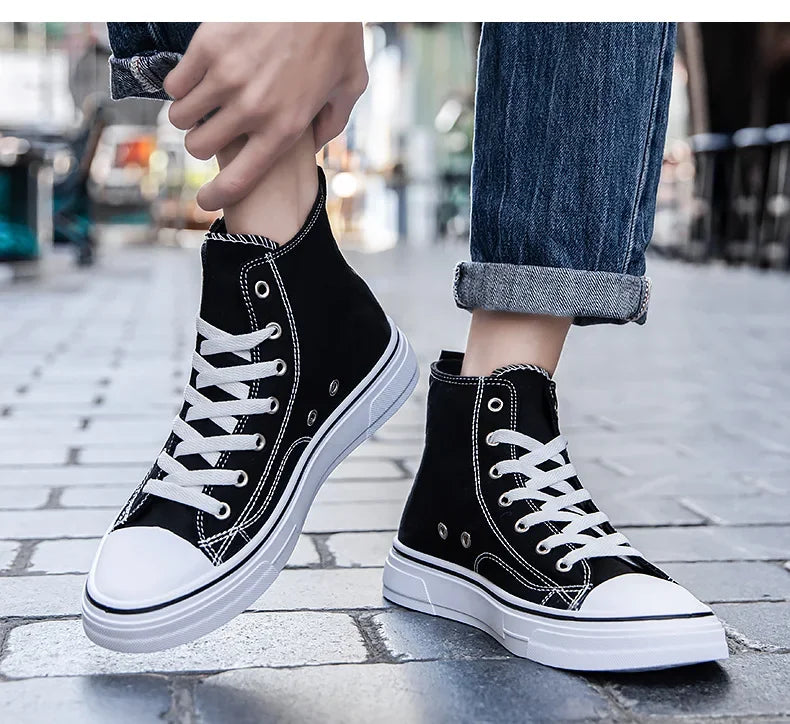 Men Sneakers Men Shoes Vulcanize Canvas Shoes High Top Sport Shoes Casual Breathable Platform Shoes Man Trainers