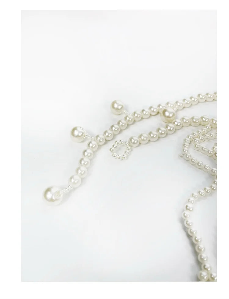 Newest 2025 Designer Hand weave Fashion Women's Long Pearls Beaded Dress