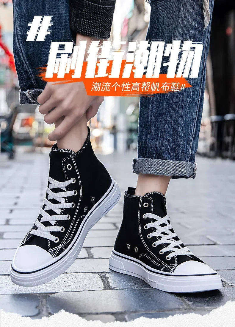 Men Sneakers Men Shoes Vulcanize Canvas Shoes High Top Sport Shoes Casual Breathable Platform Shoes Man Trainers