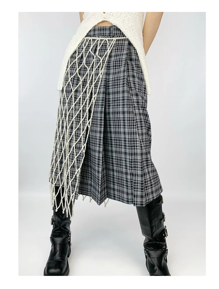 Newest 2025 Designer Hand weave Fashion Women's Long Pearls Beaded Dress