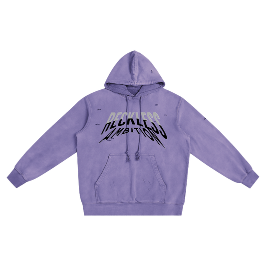 Reckless Ambition Heavyweight Pure Cotton Hand-Frayed Monkey Washed Hoodie