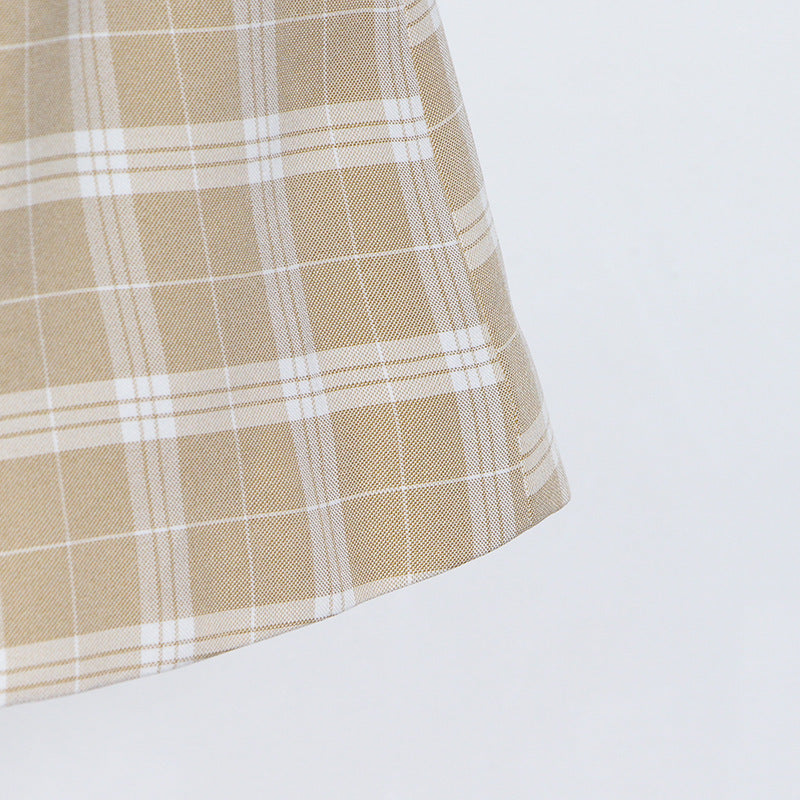 French-Style Short Skirt 2026 Spring New Fashion Sexy Design Slim Fit Plaid Suit Dress for Women