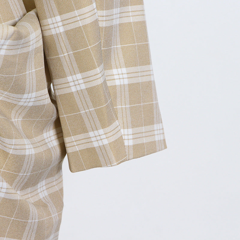 French-Style Short Skirt 2026 Spring New Fashion Sexy Design Slim Fit Plaid Suit Dress for Women