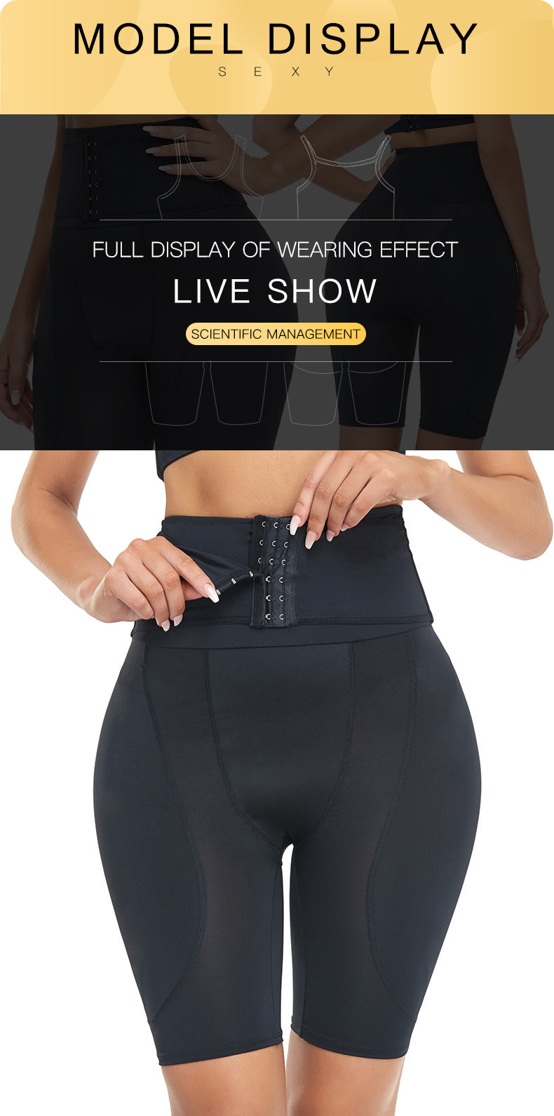 Cross-border High Waist Hip Lifting Pants Women's Full Hip Fake Hip Padded with Sponge Pad Fake Butt Body Bodycon Pants