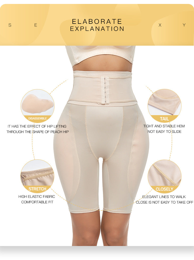 Cross-border High Waist Hip Lifting Pants Women's Full Hip Fake Hip Padded with Sponge Pad Fake Butt Body Bodycon Pants