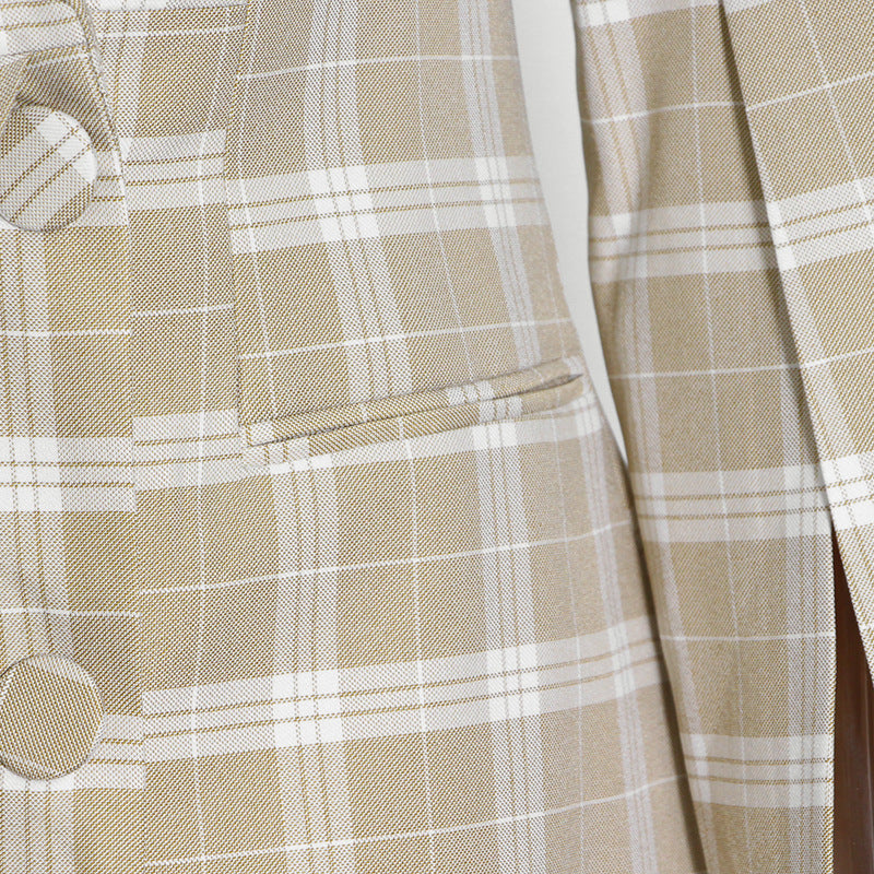 French-Style Short Skirt 2026 Spring New Fashion Sexy Design Slim Fit Plaid Suit Dress for Women