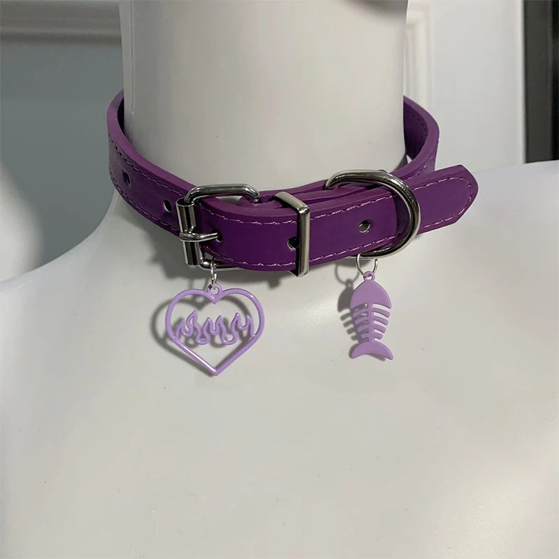 Hot Girl Style Wine Red Leather Cross Choker Collarbone Chain Whitening Necklace