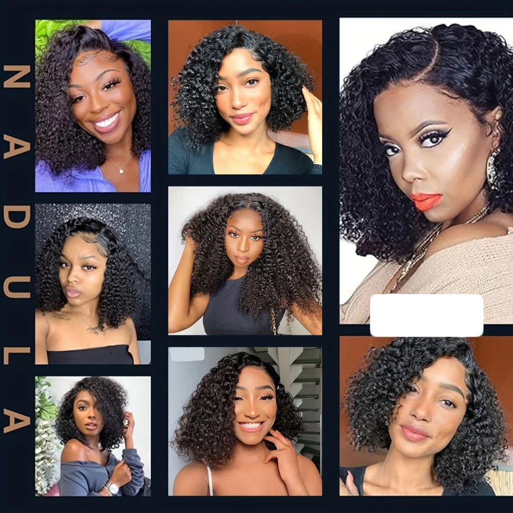 13x4 Burmese Curly Deep Wave Curly Human Hair Wig Glueless Wet and Wavy Lace Front Human Hair Wigs For Woman on Clearance Sale