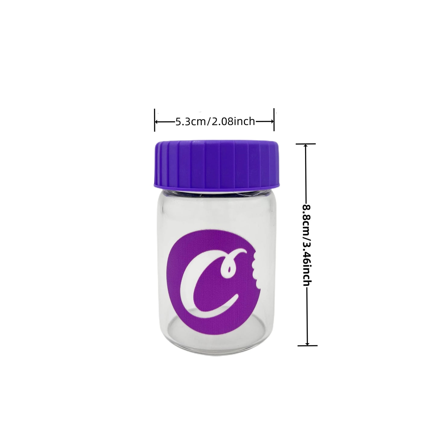 1Pc Glass Jar with Led Light Smoking Storage Bottle Light-Up Air Tight Magnifying Viewing Multi-Use Container