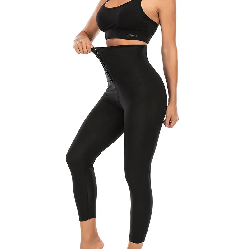 Sauna Shaper Pants Body Shaper Full Hot Sweat Effect Coating Slimming Pants Short Shapewear Workout Gym Leggings Fitness Sports