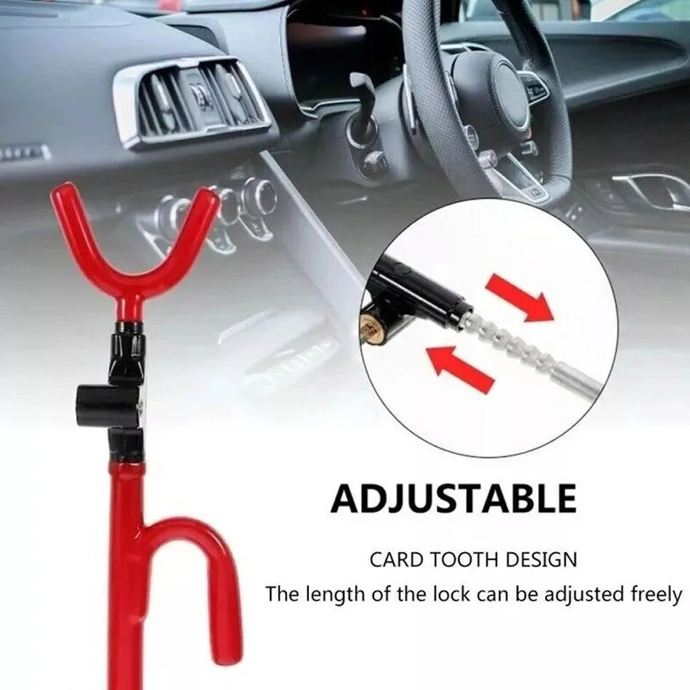 Universal Steering Wheel Lock Anti Theft Double Hook Extendable Anti-theft Security with Key For Car Van Truck SUV