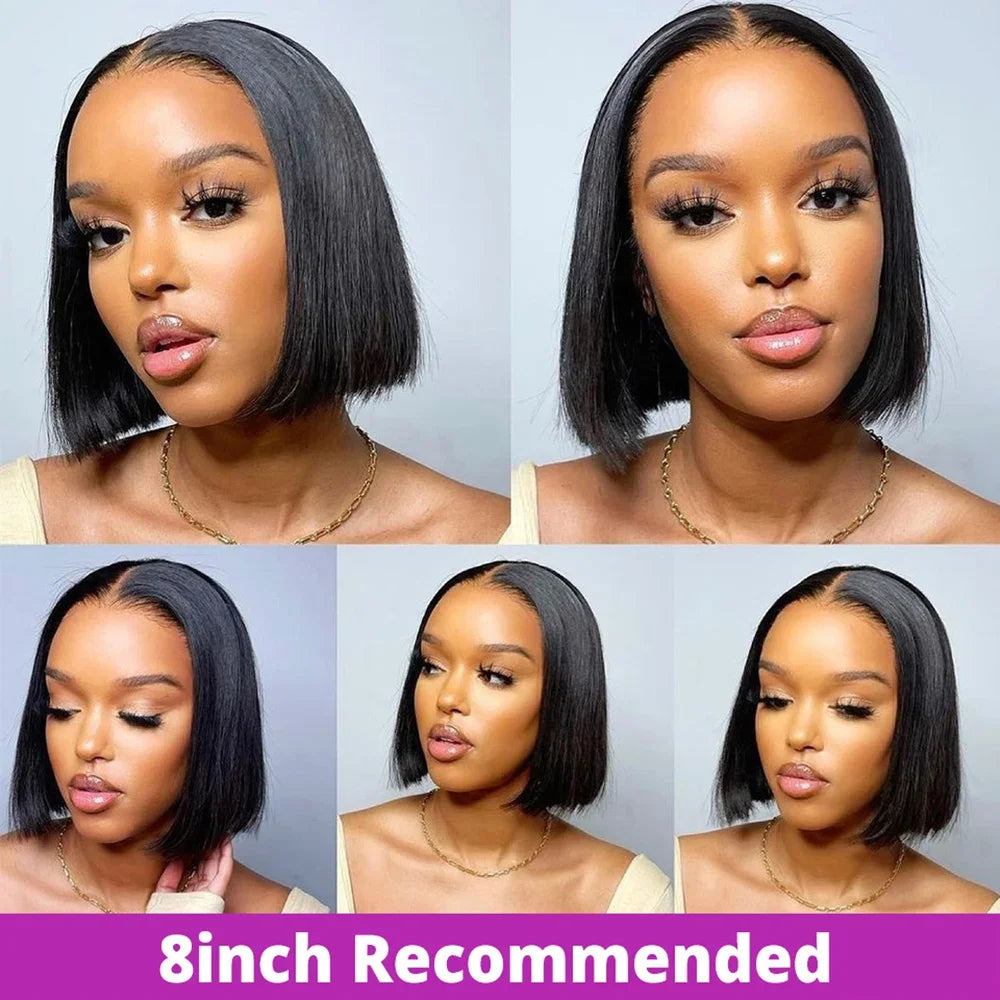 250% Density 13x4 13x6 HD Lace Front Human Hair Wigs For Women Brazilian Straight Short Bob Glueless Wigs 7x5 Lace Frontal Wigs