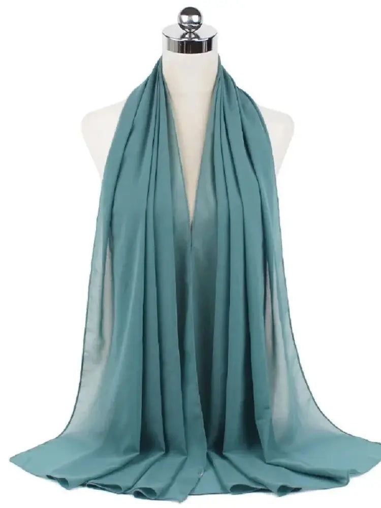 New Fashion Women Solid Chiffon Headscarf Ready To Wear Instant Hijab Scarf Muslim Shawl Islamic Hijabs Arab Wrap Head Scarves
