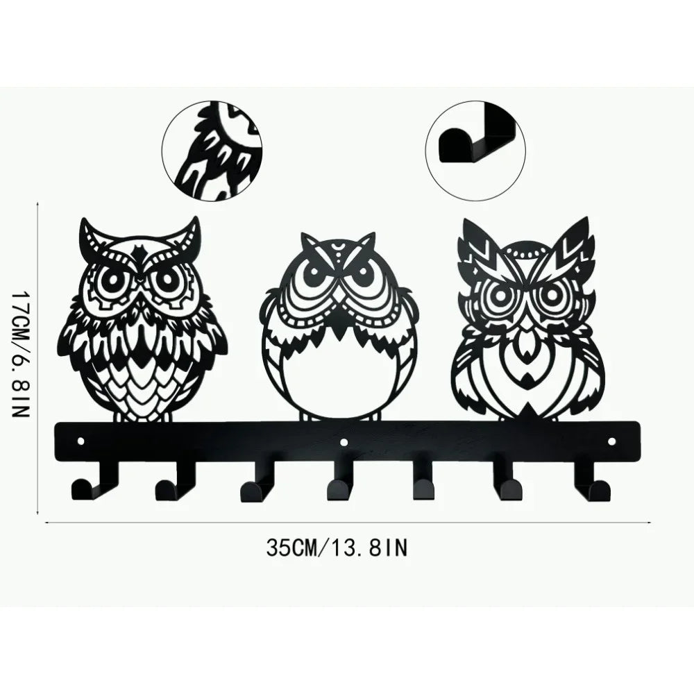 1pc Black Metal Keys Holder, Key Holder for Wall, Wall Mounted WELCOME Design Style Key Rack for Key Hanger With 8 Hooks