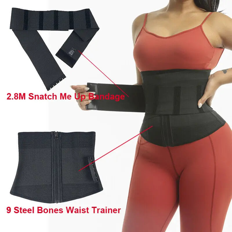 Waist Trainer Body Shaper Adjustable Belly Tummy Control Snatch Me Up Wrap Stretch Bands Slim Body Shaper Women
