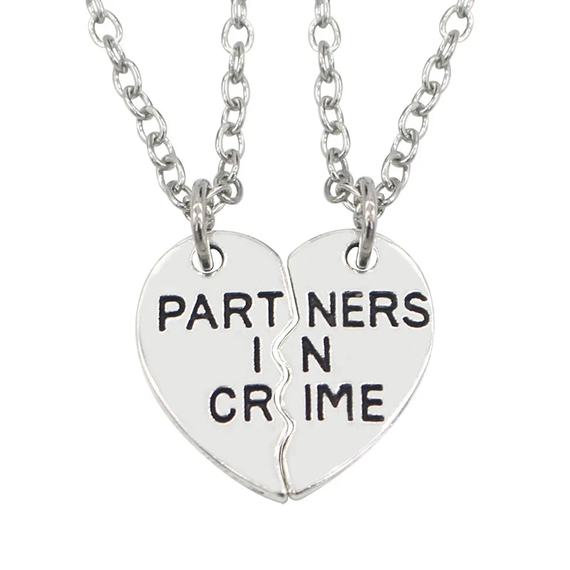 2pcs/set Splicing Necklace Necklace Heartbroken Pendant Necklace Men And Women Best Friends BFF Friendship Birthday Jewelry Gift