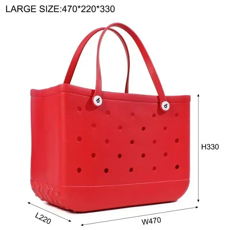 XL Beach Croc Bag EVA Rubber Waterproof Travel Picnic Storage Basket Extra Large Women Shopping Handbag Sac Jelly Beach Tote Bag