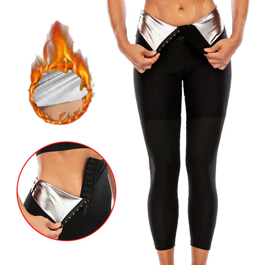 Sauna Shaper Pants Body Shaper Full Hot Sweat Effect Coating Slimming Pants Short Shapewear Workout Gym Leggings Fitness Sports