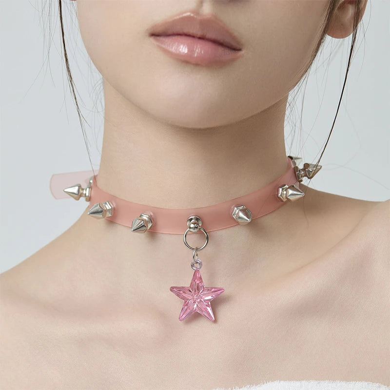 Hot Girl Style Wine Red Leather Cross Choker Collarbone Chain Whitening Necklace