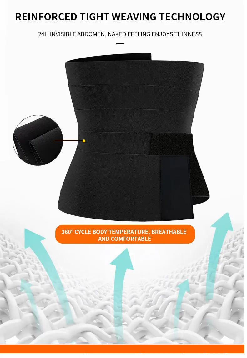 Women Waist Bandage Wrap Trimmer Belt Waist Trainer Shaperwear Tummy Control Slimming Fat Burning For Postpartum Sheath Belt