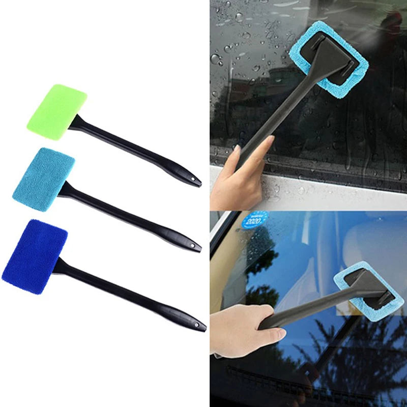 Car Window Cleaner Brush Kit Long Handle Windshield Wiper Interior Auto Glass Cleaning Wash Tool Car Accessories