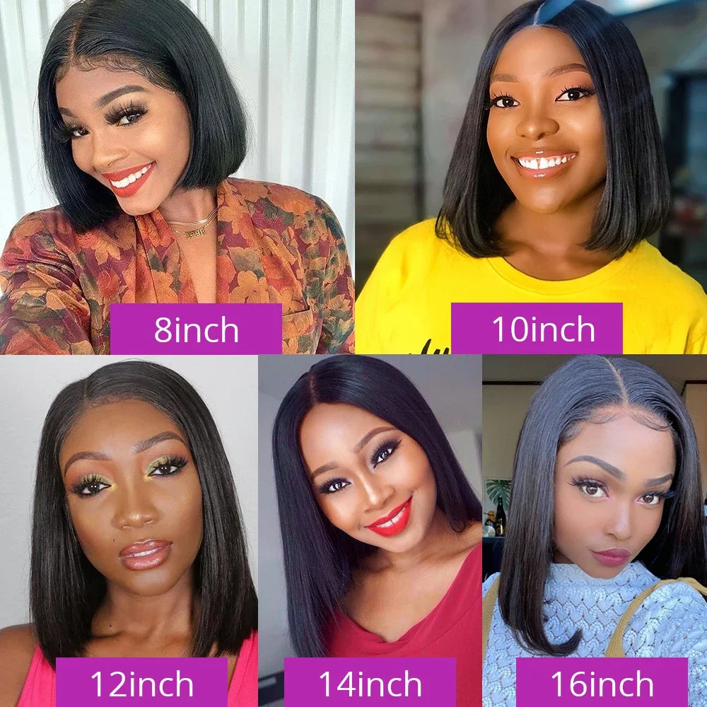 250% Density 13x4 13x6 HD Lace Front Human Hair Wigs For Women Brazilian Straight Short Bob Glueless Wigs 7x5 Lace Frontal Wigs
