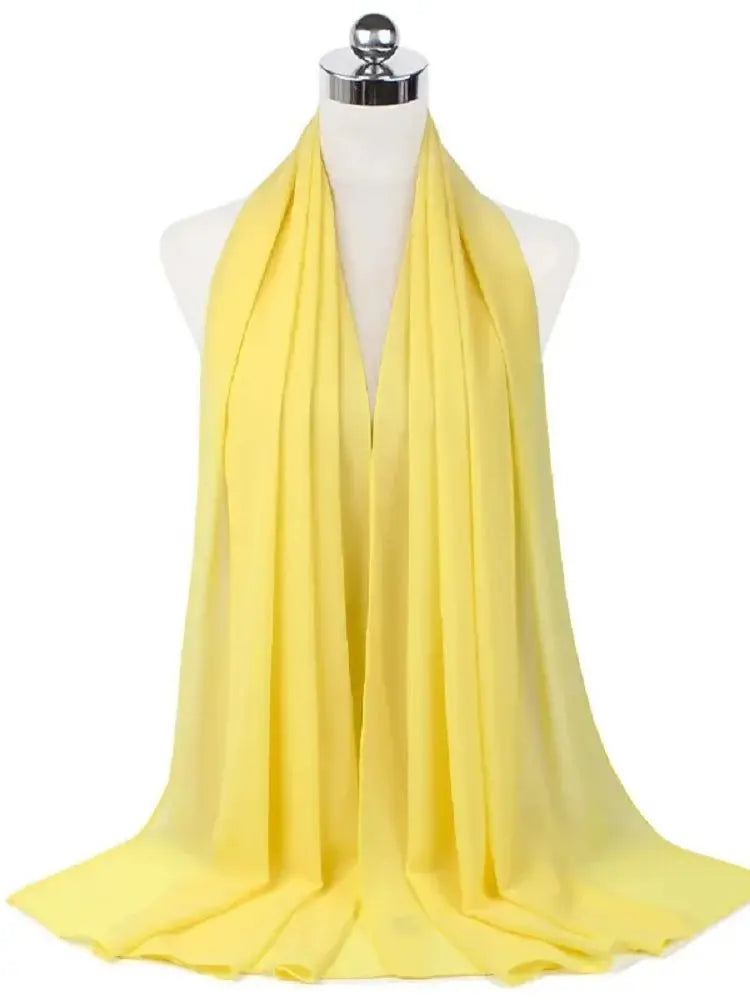 New Fashion Women Solid Chiffon Headscarf Ready To Wear Instant Hijab Scarf Muslim Shawl Islamic Hijabs Arab Wrap Head Scarves