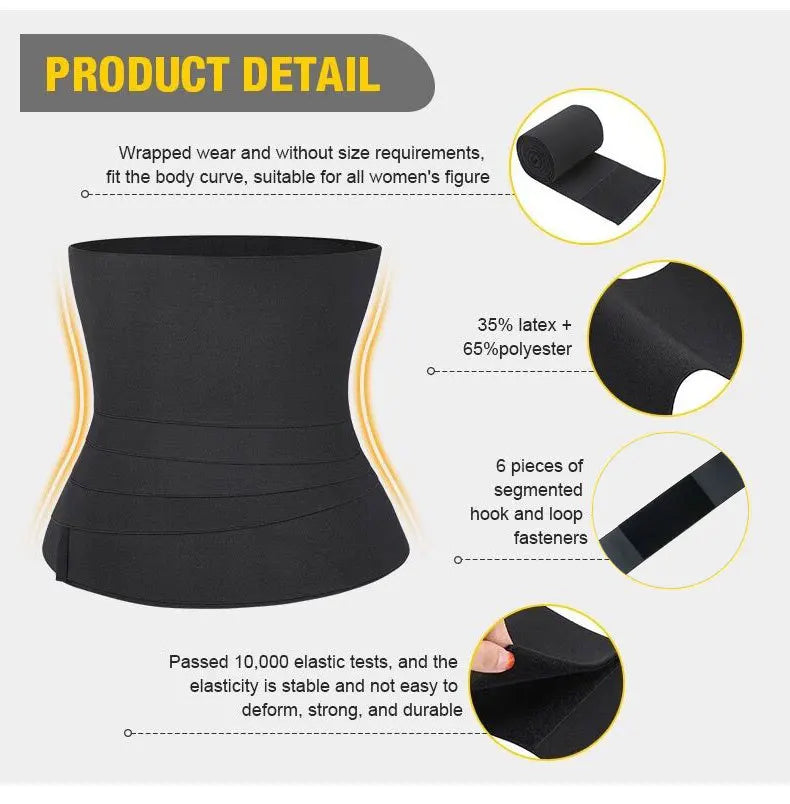 Women Waist Bandage Wrap Trimmer Belt Waist Trainer Shaperwear Tummy Control Slimming Fat Burning For Postpartum Sheath Belt