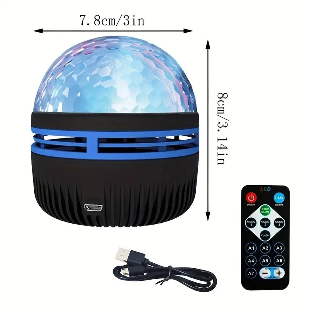 LED Ocean Wave Starry Sky Projector Lamp 1pc 7 Colors Remote Control USB Powered for Kids Room Bedroom Party Ambient Light