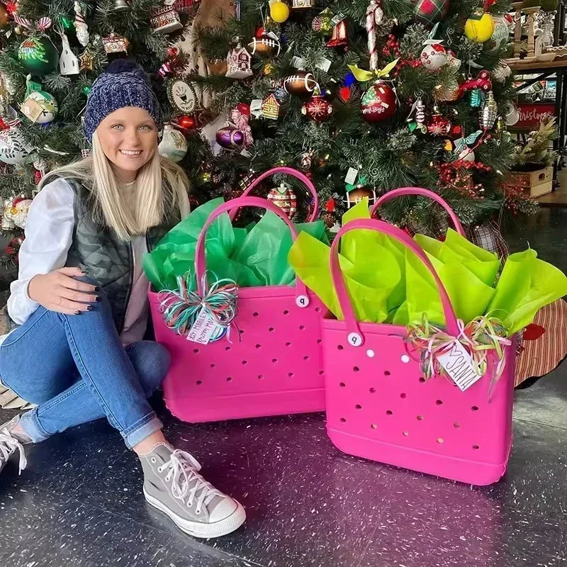 XL Beach Croc Bag EVA Rubber Waterproof Travel Picnic Storage Basket Extra Large Women Shopping Handbag Sac Jelly Beach Tote Bag