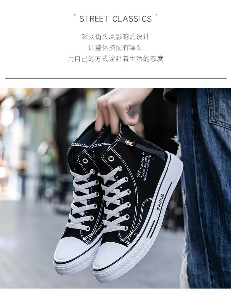 Men Sneakers Men Shoes Vulcanize Canvas Shoes High Top Sport Shoes Casual Breathable Platform Shoes Man Trainers