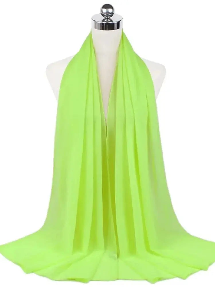 New Fashion Women Solid Chiffon Headscarf Ready To Wear Instant Hijab Scarf Muslim Shawl Islamic Hijabs Arab Wrap Head Scarves