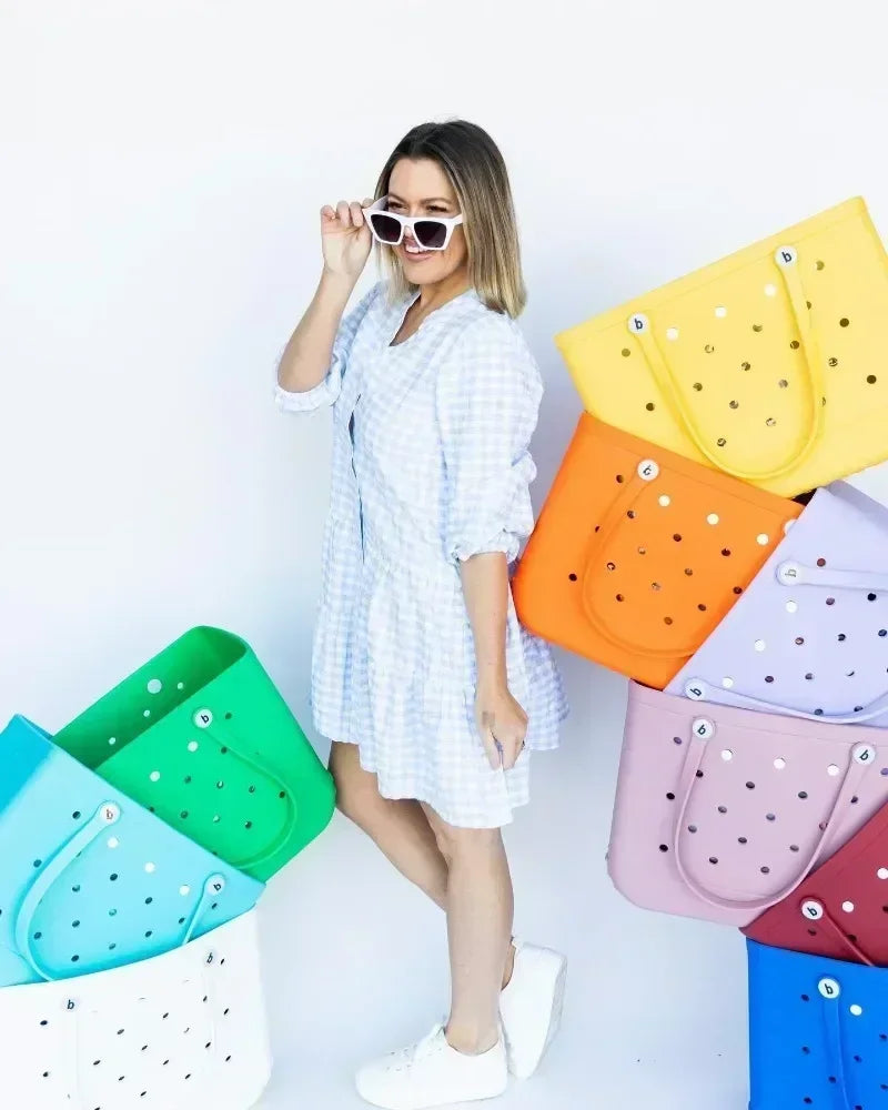 XL Beach Croc Bag EVA Rubber Waterproof Travel Picnic Storage Basket Extra Large Women Shopping Handbag Sac Jelly Beach Tote Bag