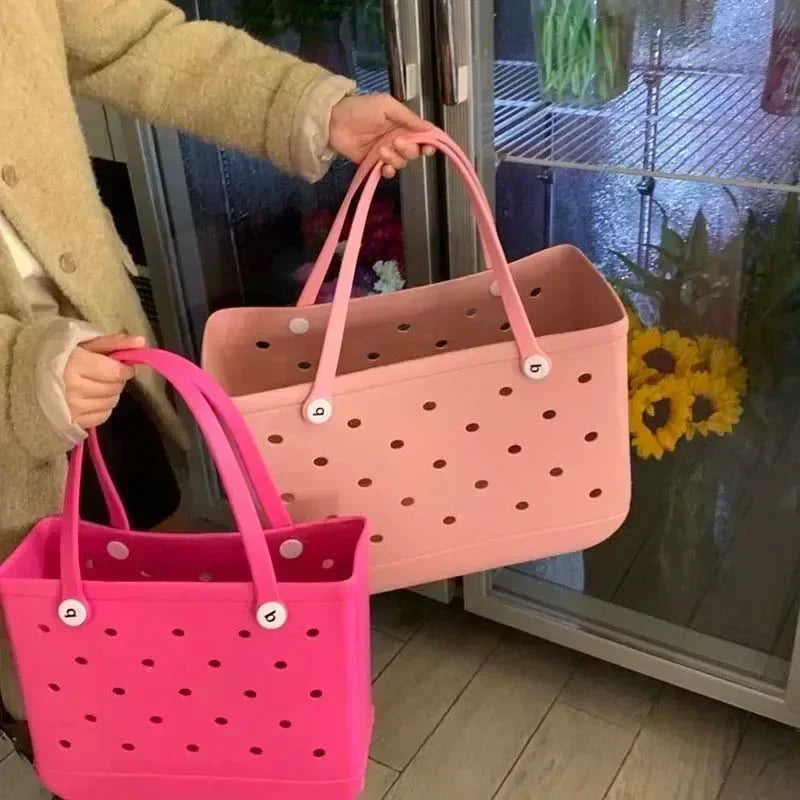 XL Beach Croc Bag EVA Rubber Waterproof Travel Picnic Storage Basket Extra Large Women Shopping Handbag Sac Jelly Beach Tote Bag