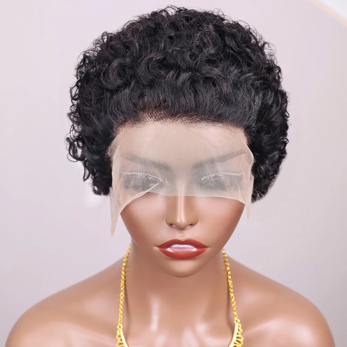 Pixie Cut Wigs Human Hair Short Curly Lace Front Human Hair Wigs Brazilian 13x1 Transparent Lace Wigs  Water Wave Bob Wig