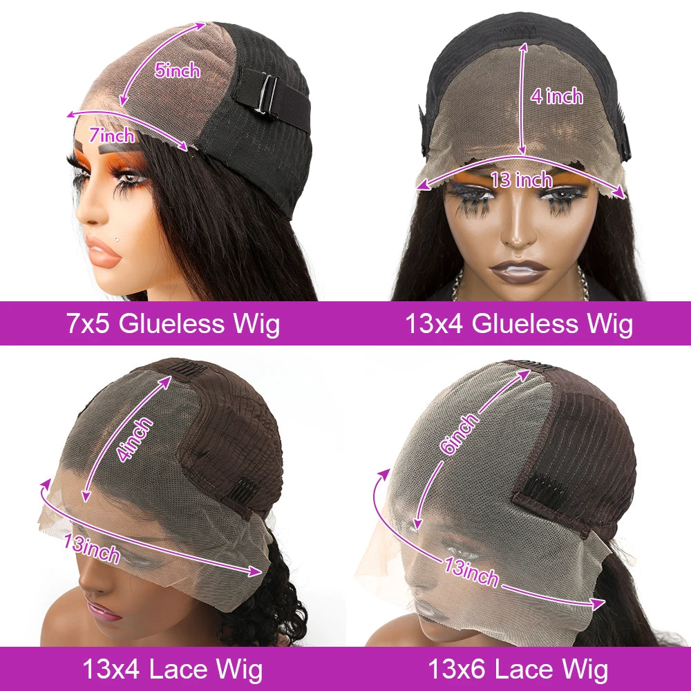 250% Density 13x4 13x6 HD Lace Front Human Hair Wigs For Women Brazilian Straight Short Bob Glueless Wigs 7x5 Lace Frontal Wigs