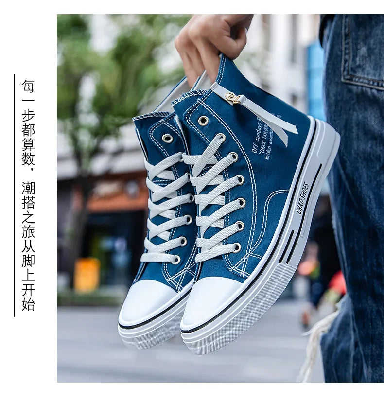 Men Sneakers Men Shoes Vulcanize Canvas Shoes High Top Sport Shoes Casual Breathable Platform Shoes Man Trainers