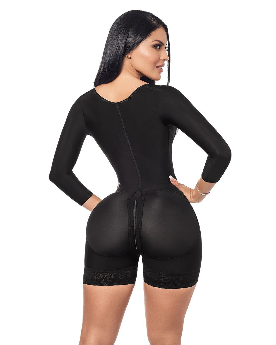 Faja Colombianas Open-Bust Long Sleeves Bodysuit Waist Trainer Women Body Shapers Elastic Tummy Control Lift Up Corset Shapewear
