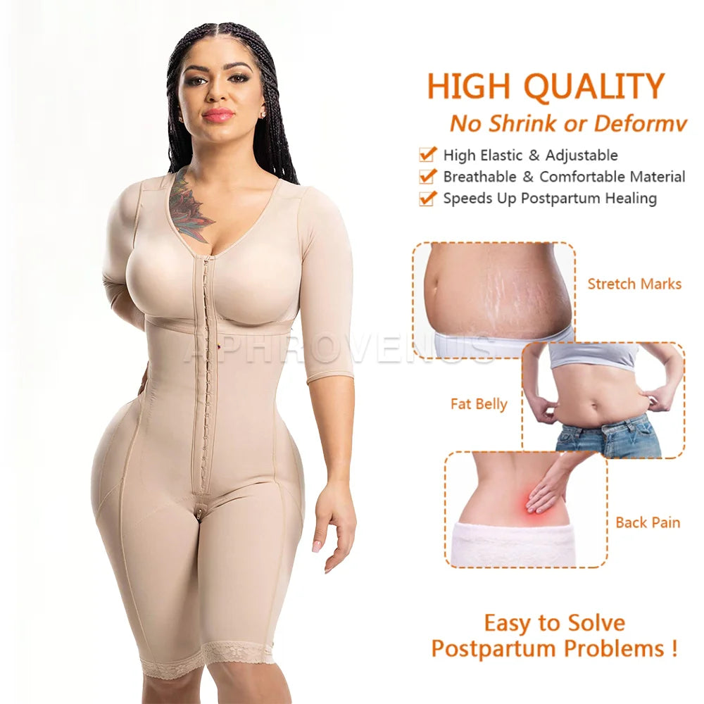 Long Sleeve High Compression Faja Full Body Shaper With Bra Shapewear Postpartum BBl Post Op Surgery Supplies