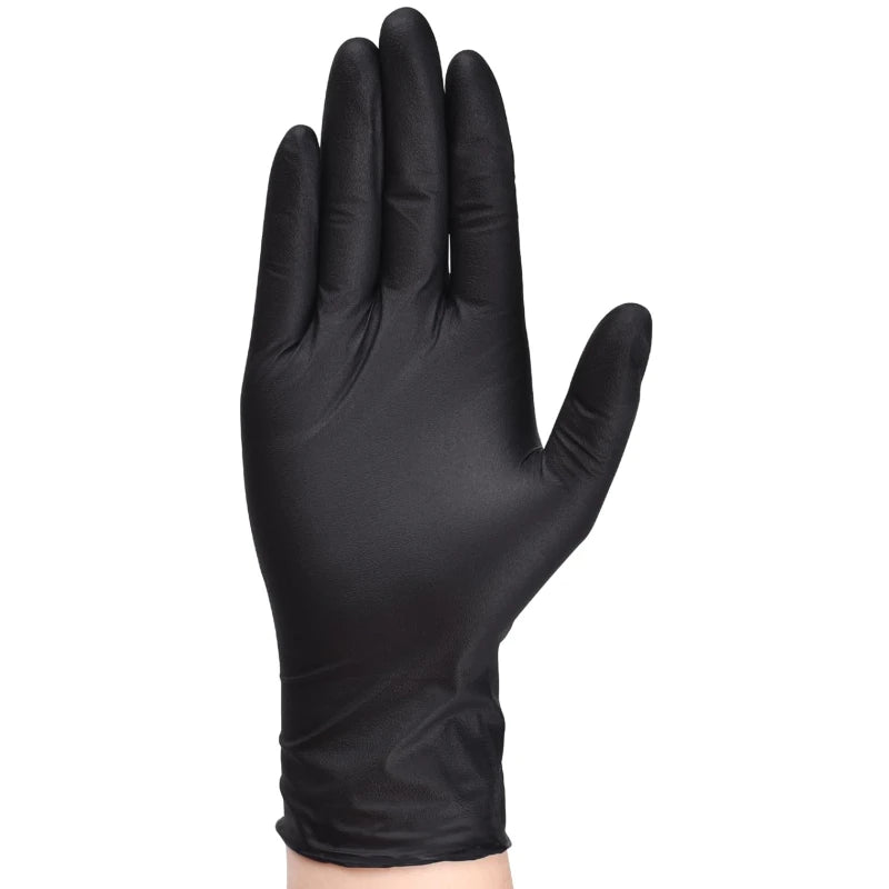20/50/100PCS Black Nitrile Gloves Disposable Household Cleaning Gloves Large Textured Industrial Mechanic Hair Dye Tattoo Gloves