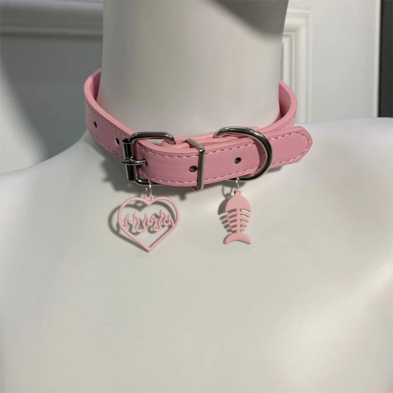 Hot Girl Style Wine Red Leather Cross Choker Collarbone Chain Whitening Necklace