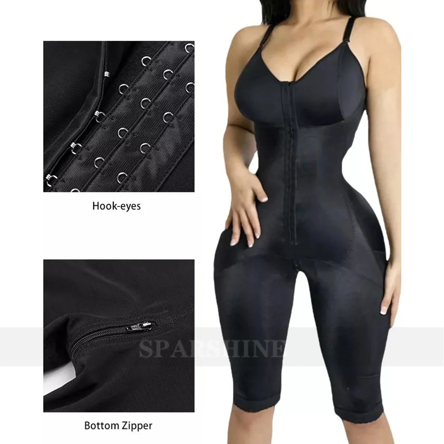 Fajas Colombianas High Compression Full Body Slimming Abdominal Control Shapewear with Bra Butt Lifter Flat Belly Bodysuit